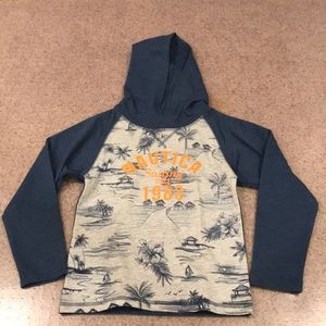 Nautica Blue Patterned Light Hoodie Sz 7 Kids